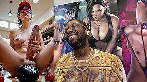 Thicc transgender bowling ball unloads cum on juicy trans girl's face in grocery store and car after hairy Asian facial