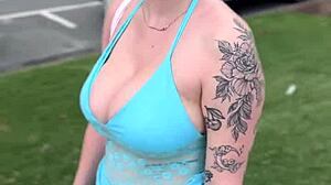 lovely beach vibes turn busty babe jade harper into lingerie masturbation handjob deepthroat monster cock slut