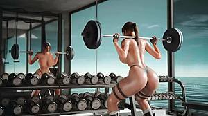 Lara's mature big tits bounce on huge monster cocks for bukkake anal creampie double