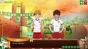 hiro slurps keitaro's huge juicy cock in sword art online yaoi blowjob scene