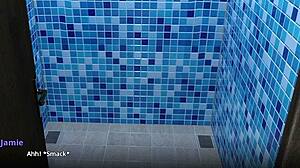 young brunette strips teases then devours huge cock blowjob