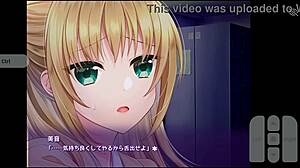 Paizuri kiss scene milks cock dry in hentai game