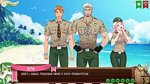 i feel the thrill as taiga strips in sexy swimming trunks at camp