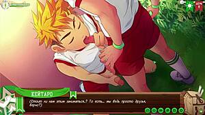 hiro slurps keitaro's huge juicy cock in sword art online yaoi blowjob scene