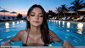 hermosa mujer sucking that verga deep ai generated curves