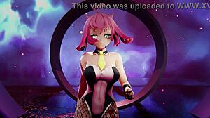 in the mmd animation jennie dances and strips teasing you and me