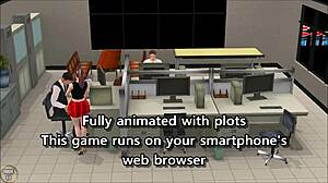 What secrets unfold in the late night office during this 3D animated hentai game session?