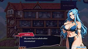 big titted guild babe teases with her massive tits in hentai game sex simulator ep1