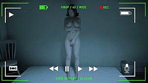 Kira shoves her tight holes against that wall for deep pounding in 3D hentai game