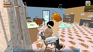 ronda shares her milk in femdom university game