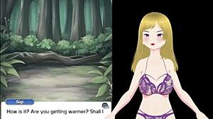 POV fingering tight Japanese fox girl pussy in hentai game