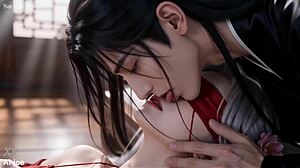 god i crave that white-skinned chinese beauty's red dress blowjob cumshot so bad