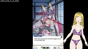 POV fingering tight Japanese fox girl pussy in hentai game