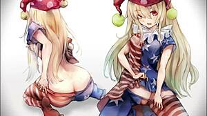 junko and clownpiece keep you jerking after cum soft femdom touhou big tits petite