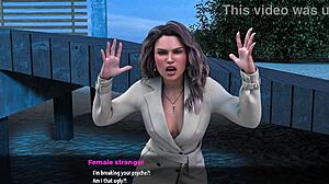 manga giantess flashes huge tits at beach before monster cock cum