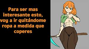 She guides your hand in soft JOI while showing perfect body in Spanish Hentai Minecraft Lofi.