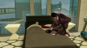 young black cock stud inserts monster deep in cheating housewife's pussy at home