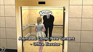 Intense Elevator Encounter Unfolds in Steamy 3D Animated Hentai Game Scene