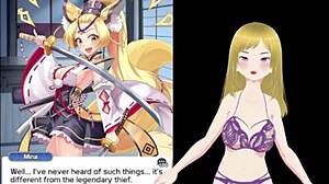 POV fingering tight Japanese fox girl pussy in hentai game