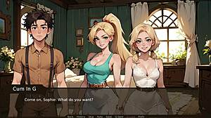 french kissing my curvy best friend before revealing my huge erect cock to step sisters at ranch