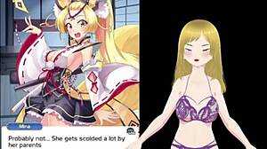 POV fingering tight Japanese fox girl pussy in hentai game