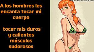 She guides your hand in soft JOI while showing perfect body in Spanish Hentai Minecraft Lofi.