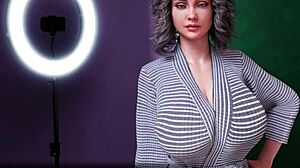 secretary milf strips bikini at beach revealing big tits monster cock pussy play outdoors