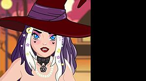 i feel her deepthroat my cock on halloween before hardcore creampie facial explosion