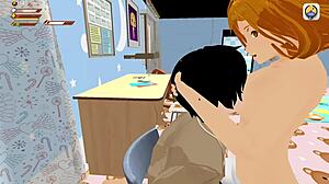 ronda shares her milk in femdom university game