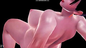 3D animation highlights massive jiggling breasts in anime style