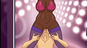 big tits ebony lesbian squirts on dildo while stripping and posing