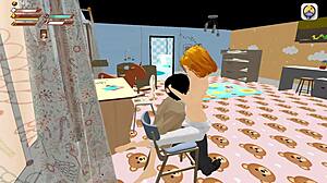 ronda shares her milk in femdom university game