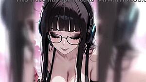 Busty Asian Goth Swallows Your Huge Load!