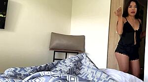 roommate catches me stroking and begs for my dick deep in her tight pussy till she cums