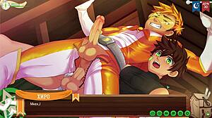 Keitaro Pounds Hiro's Ass in Tight Latex Costume Sao Yaoi Dub