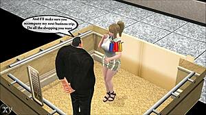 Intense Elevator Encounter Unfolds in Steamy 3D Animated Hentai Game Scene