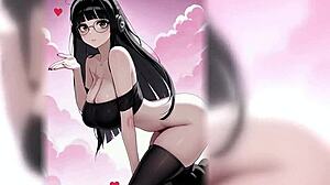 Busty Asian Goth Swallows Your Huge Load!