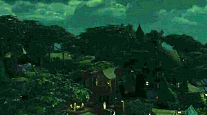 Rough tent sex pounds young vagina doggystyle in 3D Sims animation