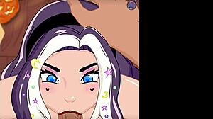 i feel her deepthroat my cock on halloween before hardcore creampie facial explosion