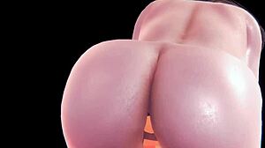 in this 3d animation a busty beauty shakes her massive heaving breasts teasingly