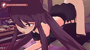 Hu Tao's Massive Ass Slammed Hard In Doggystyle POV Lingerie Pound