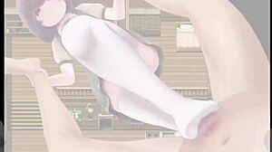 This hentai game footjob explodes cum everywhere!!