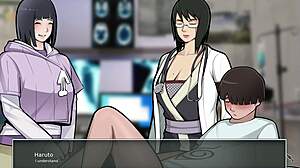 Shizune jerks me off while Hinata watches in Konoha milfs part 9