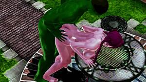 Goblin Slams Lonely Elf's Big Tits and Pussy with Monster COCK Creampie