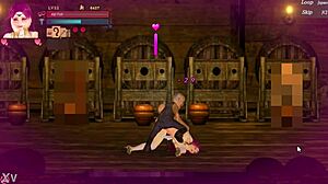 Pink haired lady in Guilty Hell 2 takes anal pounding from two old men