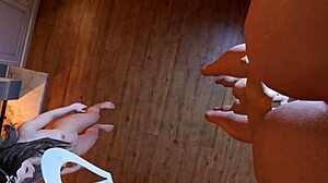 house party game escalates to teasing group threesome fun with hidden touches and shared thrills