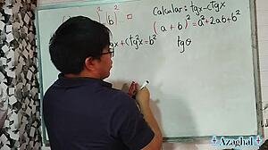 Nerd student solves 47 SEXUAL trigonometric equations with teacher in bedroom