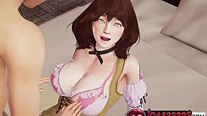 yufa moans hard during big tits massage with intense pussy play and squirt