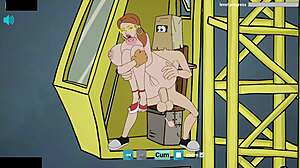 fuckerman plows curvy big titty bimbo asses in fat parody game