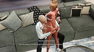 Naughty celebrity sim masturbates hard in 3d hentai preview